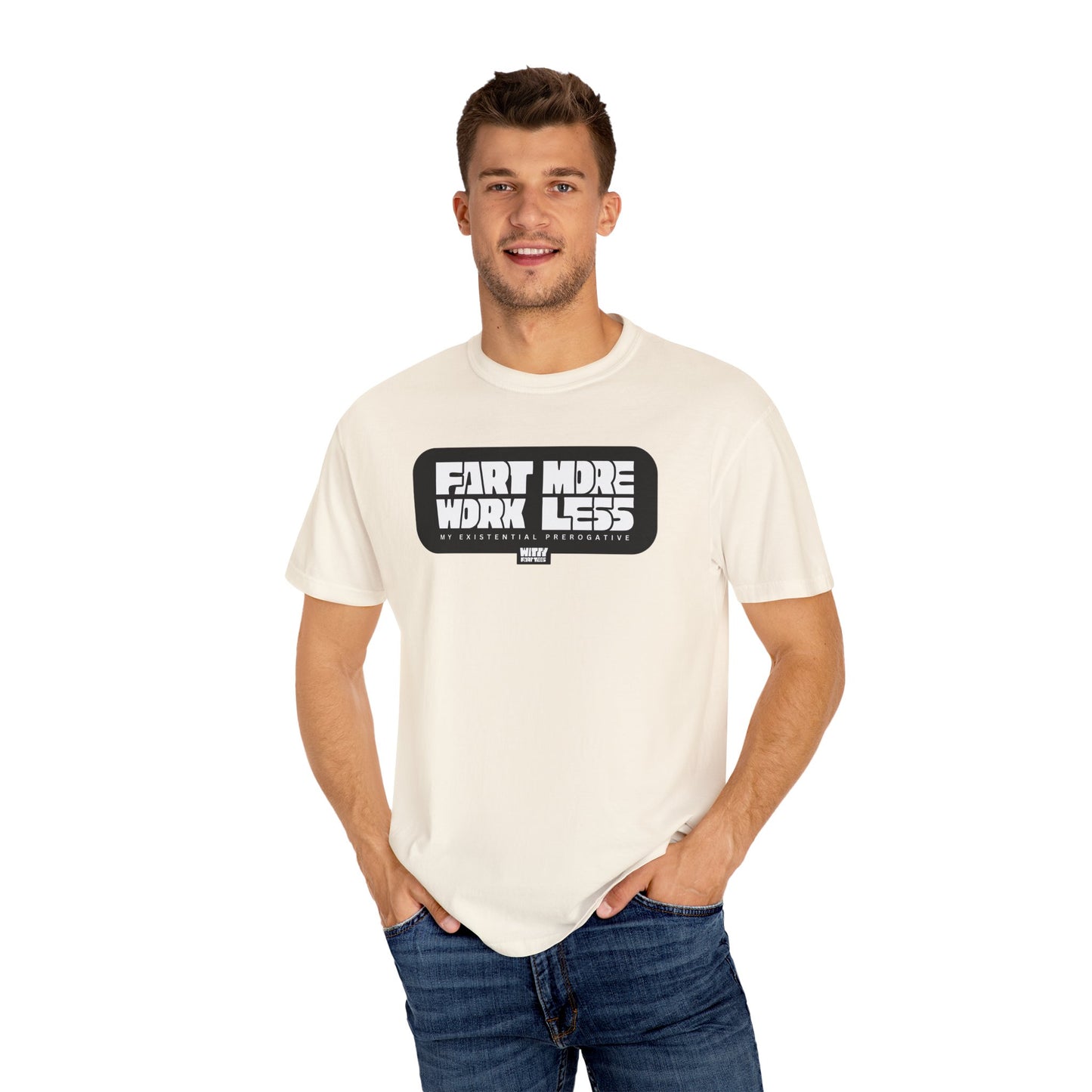 “Fart More Work Less” T-Shirt – Collectible Funny Fart Slogan Shirt (Unisex, S–4XL, 7 Colors)